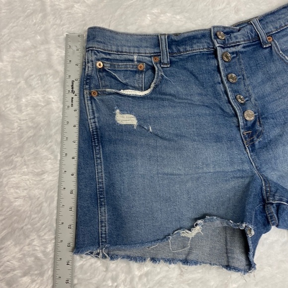 GAP BUTTON FLY DENIM cut off SHORTS size 12 - Picture 2 of 13